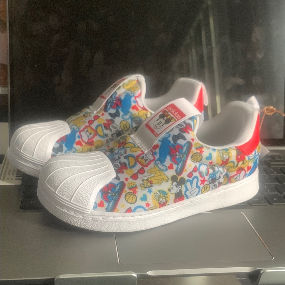 Adidas White and Red Sneakers with Vibrant Design
